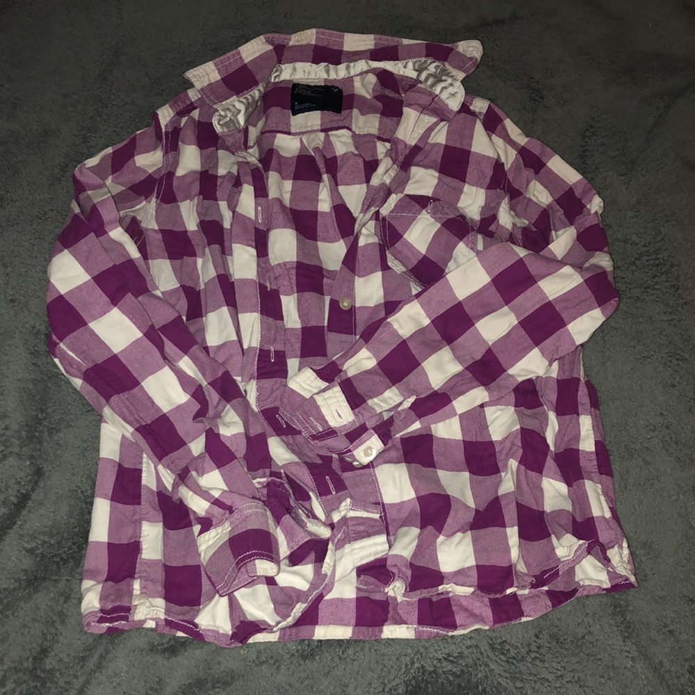American Eagle Purple Plaid Shirt 💜